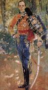 Joaquin Sorolla King Alphonse XIII of uniform cable oil on canvas